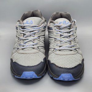 FILA Northampton Blue Grey Trail Running Shoes Women's Size 8.5 - no insoles
